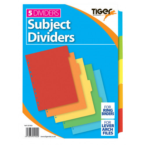 Dividers, A4 5 Part Card
