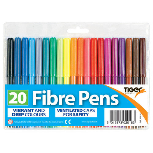 Fibre Tip Colouring Pens, Pk 20