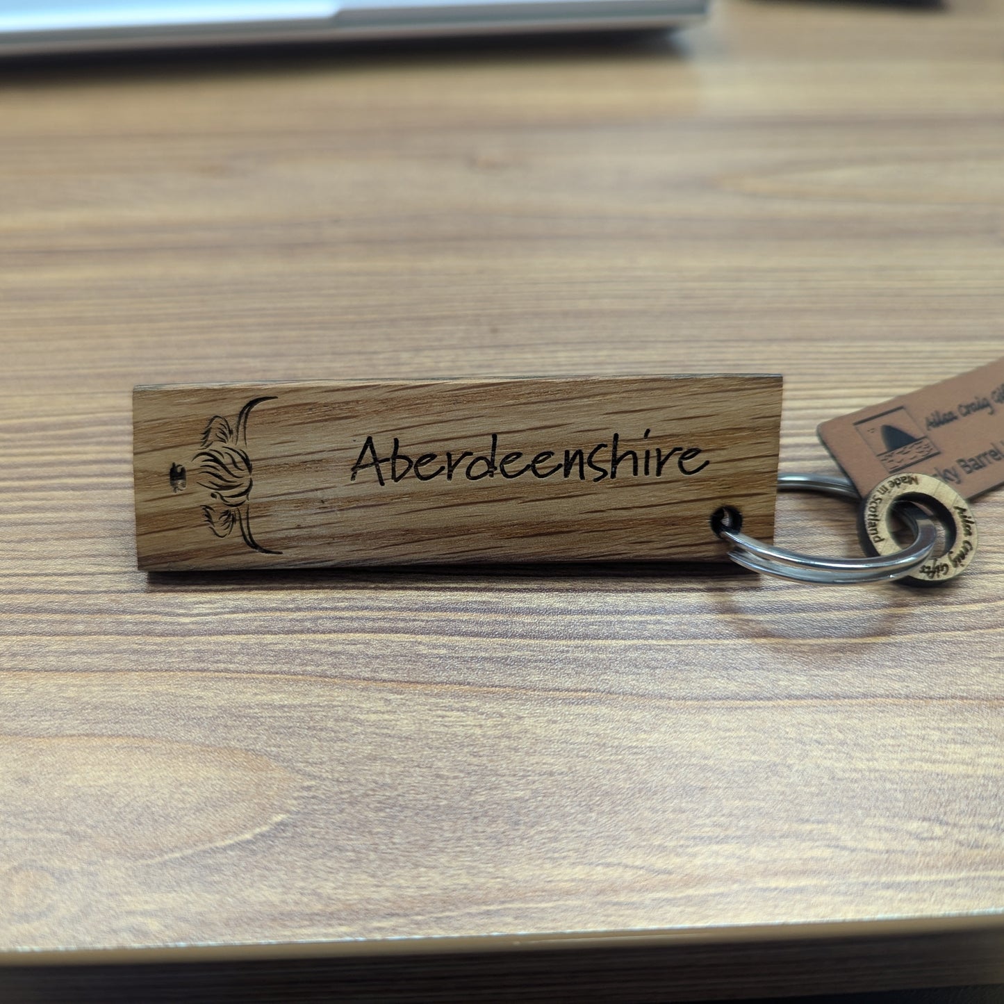 Whisky Barrel Key Ring - Highland Coo