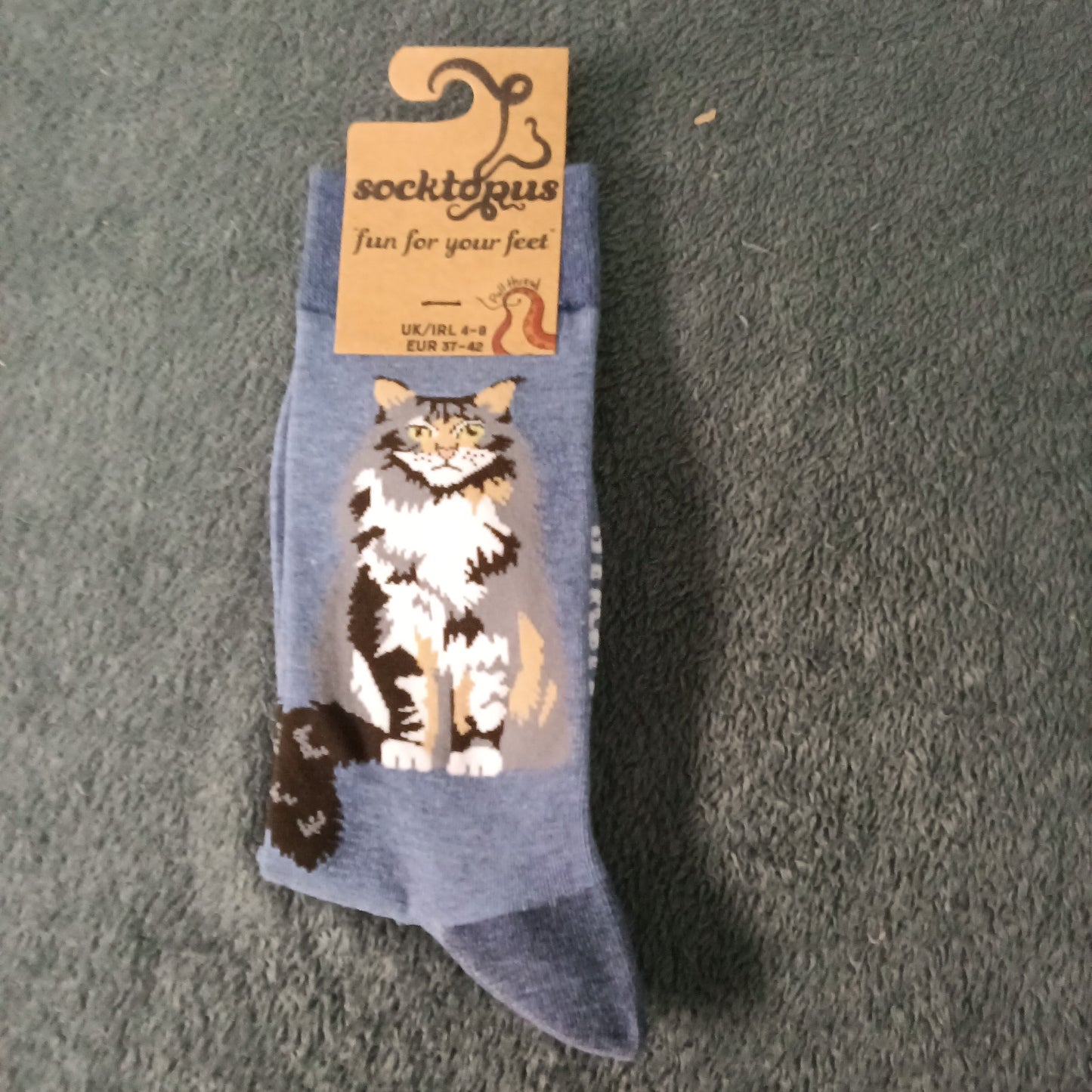 Maine Coon Socks - Adult 4-8, Denim