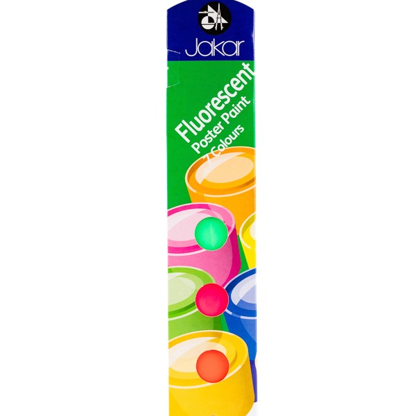 Poster Paints, Fluorescent, Pack of 7 pots.