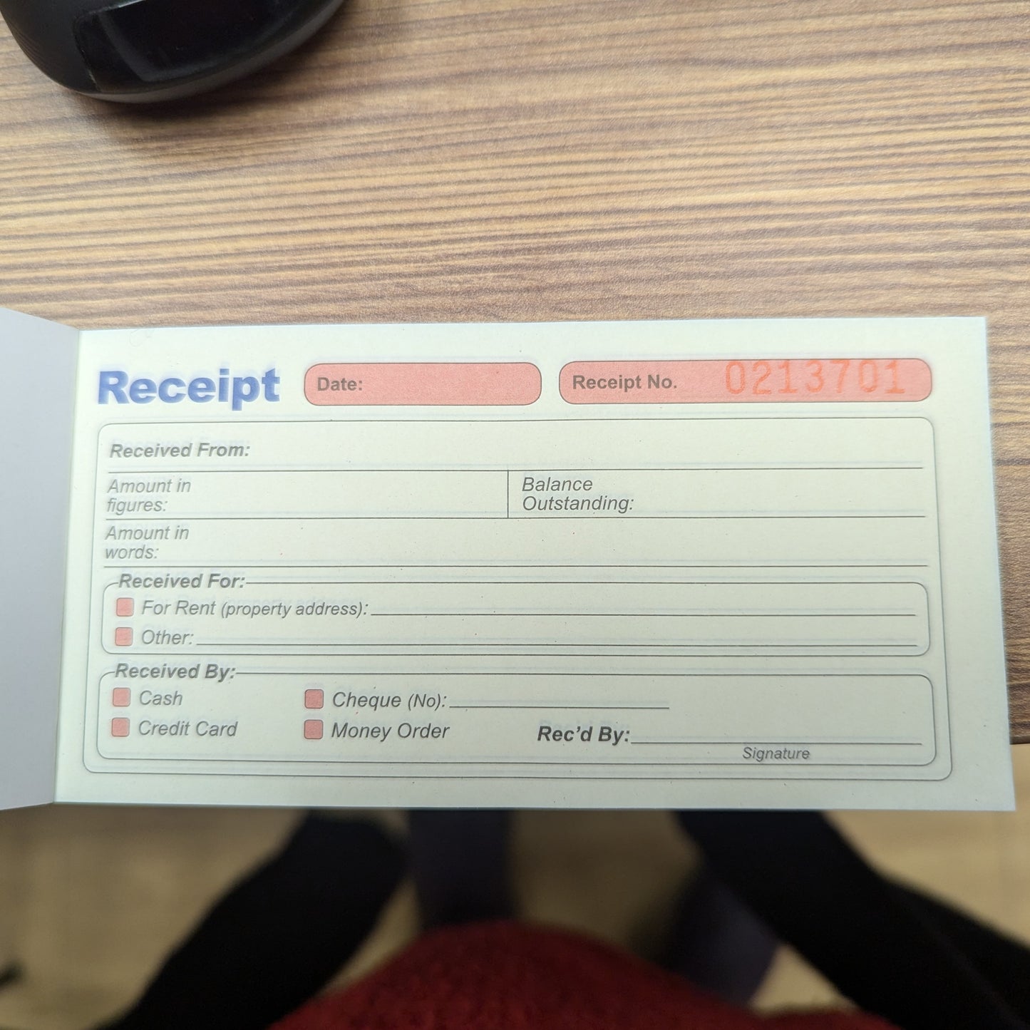 Receipt Book