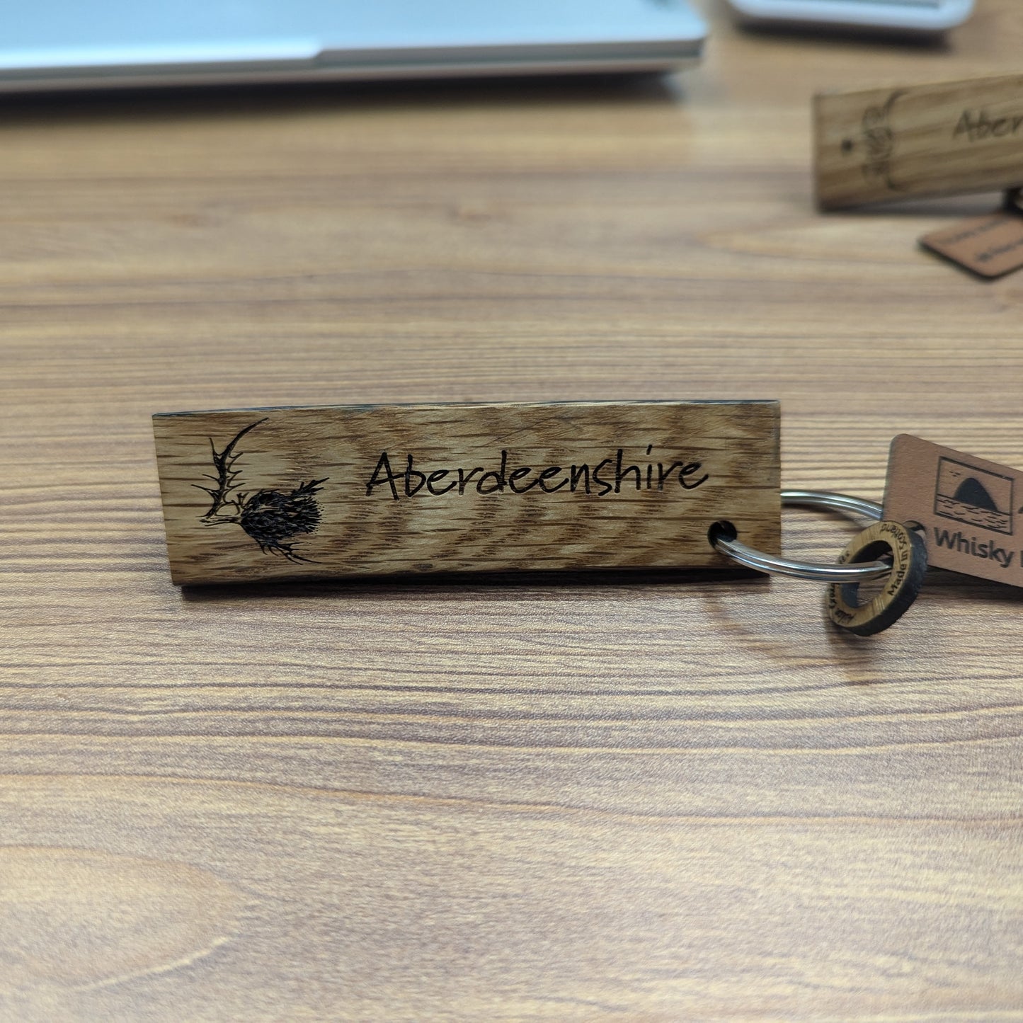 Whisky Barrel Key Ring - Thistle