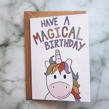 Happy Birthday Card, Unicorn