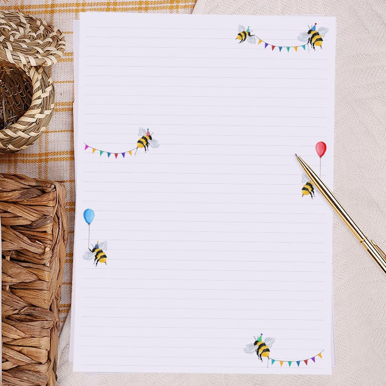 Stationery Set, A4 Bees