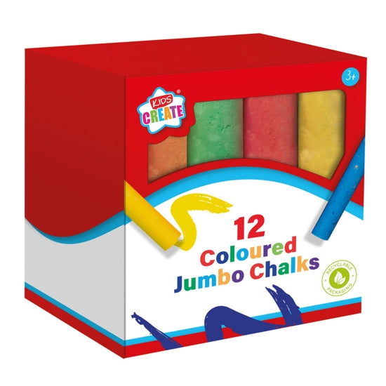 Chalk, Jumbo Pavement, Coloured Pack of 12