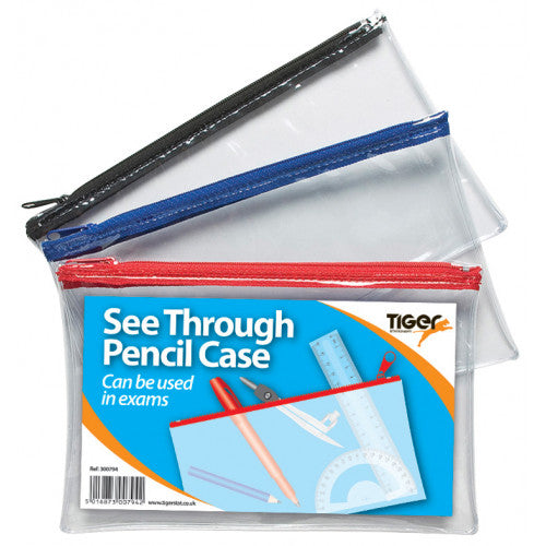 Pencil case, clear, flat