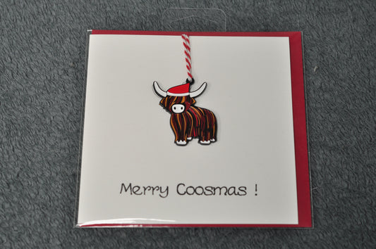 Christmas Keepsake Card - Highland Cow