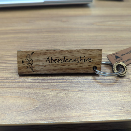 Whisky Barrel Key Ring - Highland Coo