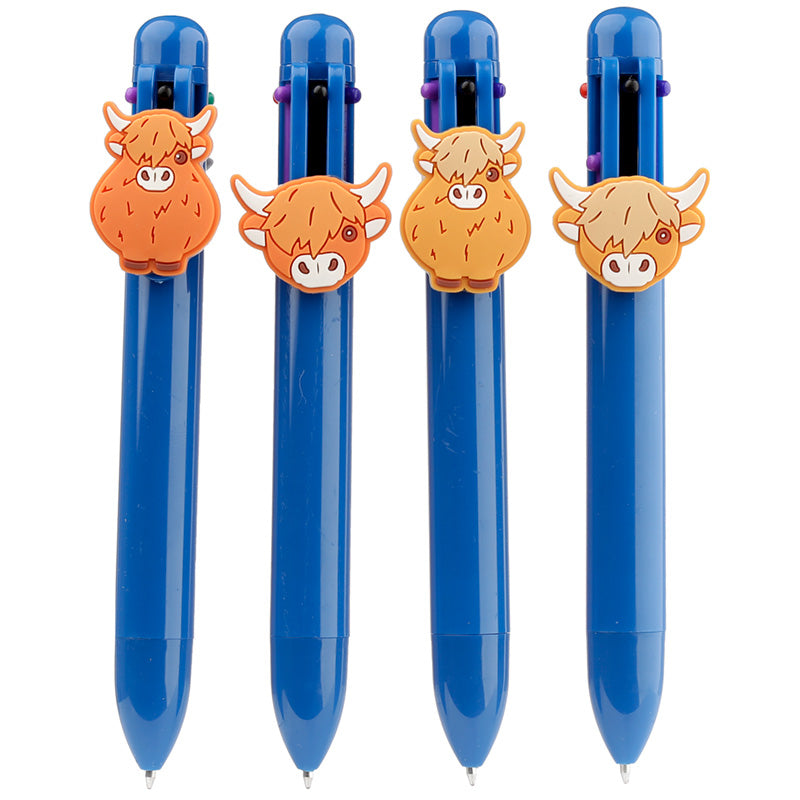 Highland Coo 6 colour pen