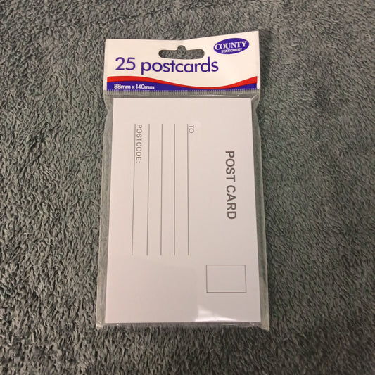 Postcards, Pack of 25 plain