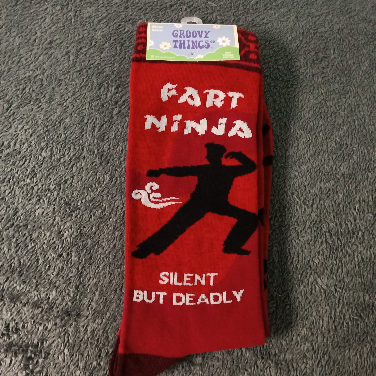 Groovy Things Fart Ninja - Adult 9-12, Red multi