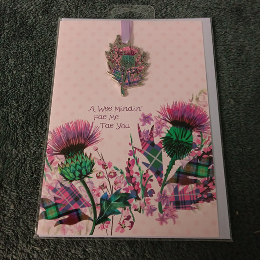 Keepsake Card - A Wee Mindin' Enamel Thistle Charm