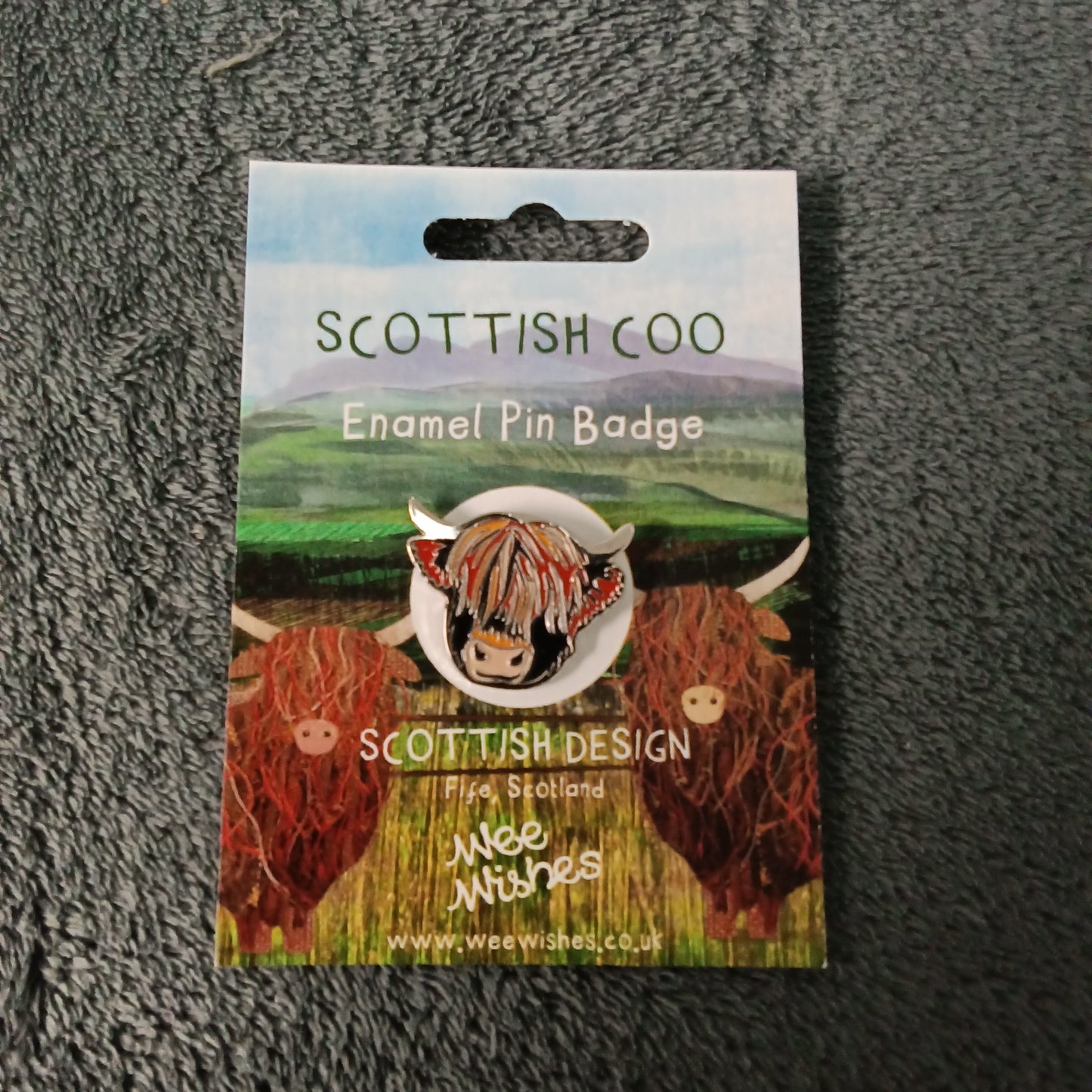 Enamel Pin, Scottish Cow