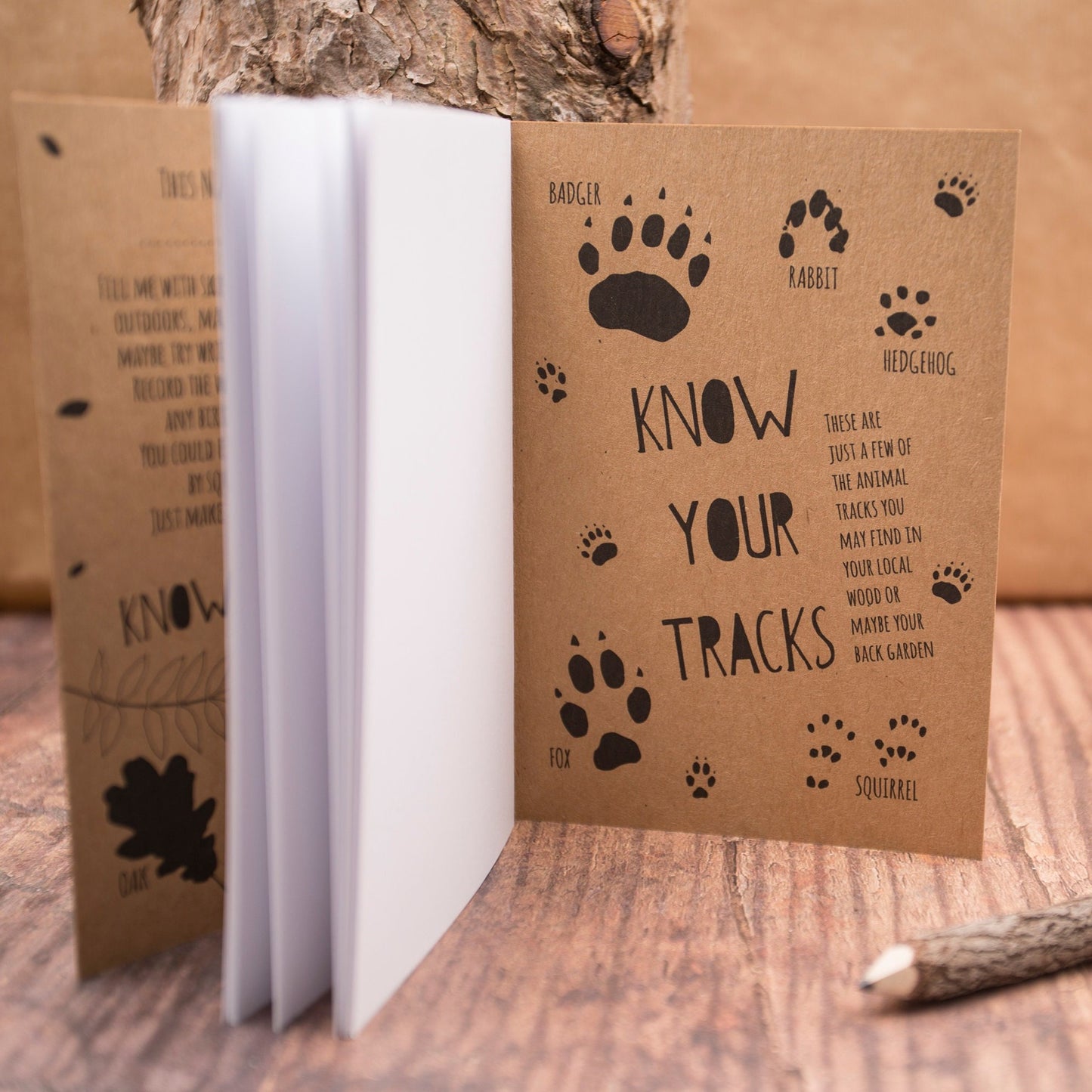 Children's Nature Journal, Leaf & Bug Guides and Natural Stick Pencil Set