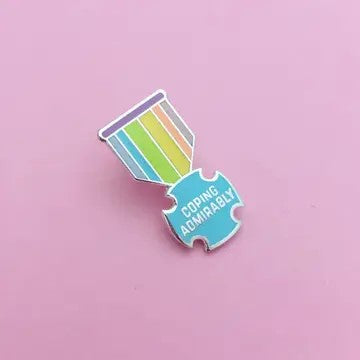 Enamel Pin, Coping Admirably
