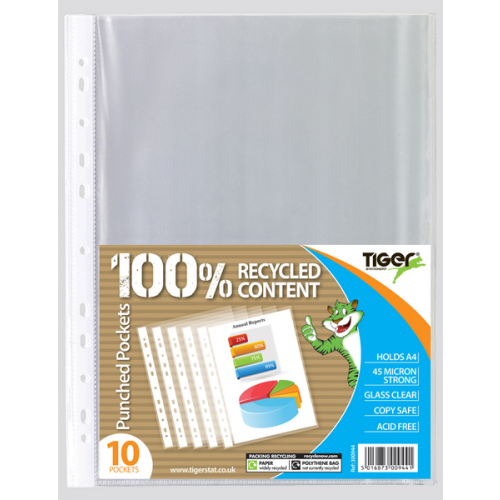 Punched Pockets, A4 Pack of 10