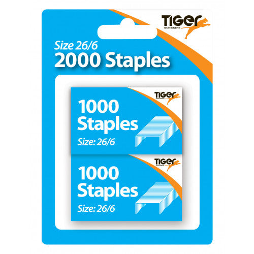 Staples, Size 26/6, 2 x 1000 pack